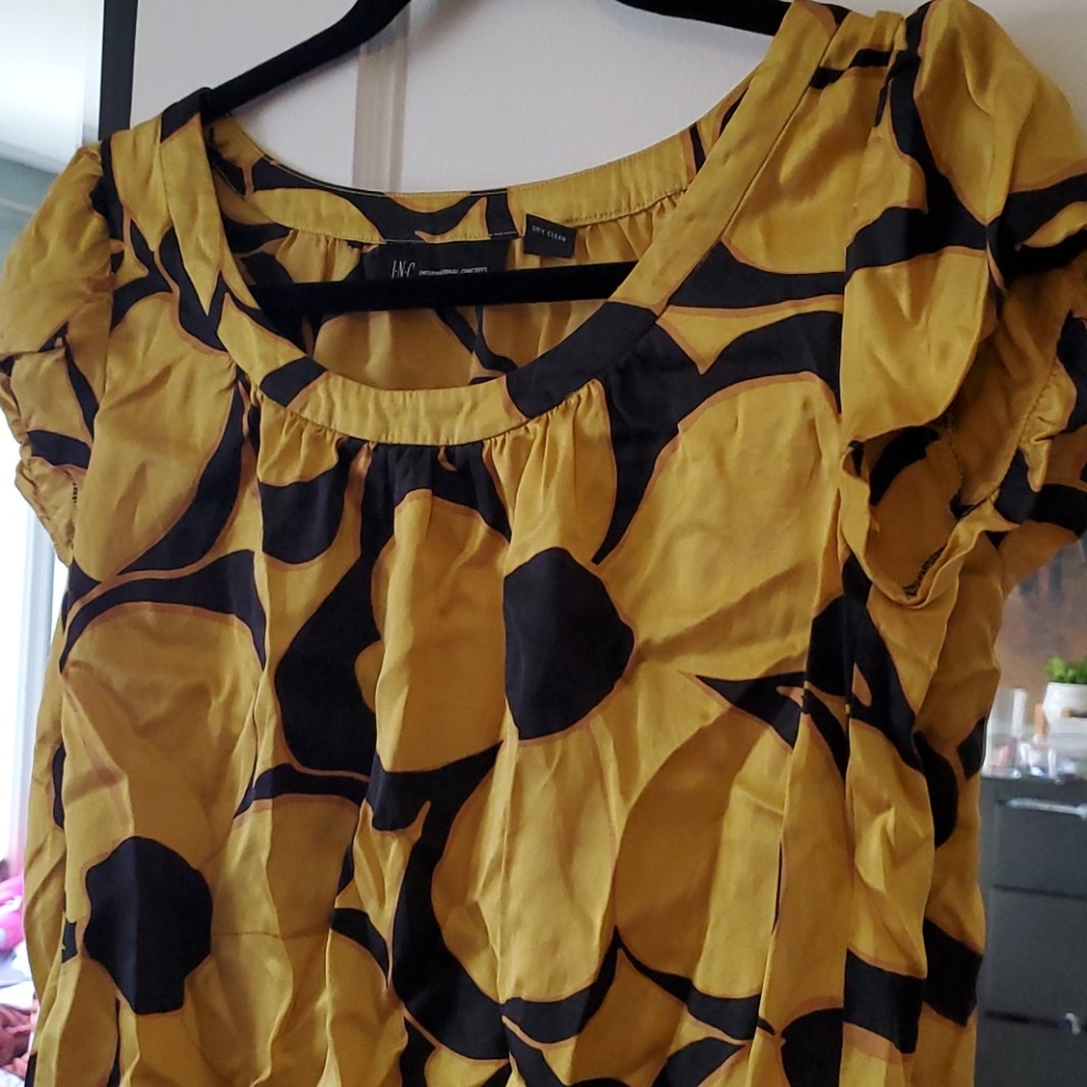 100% silk blouse Yellow